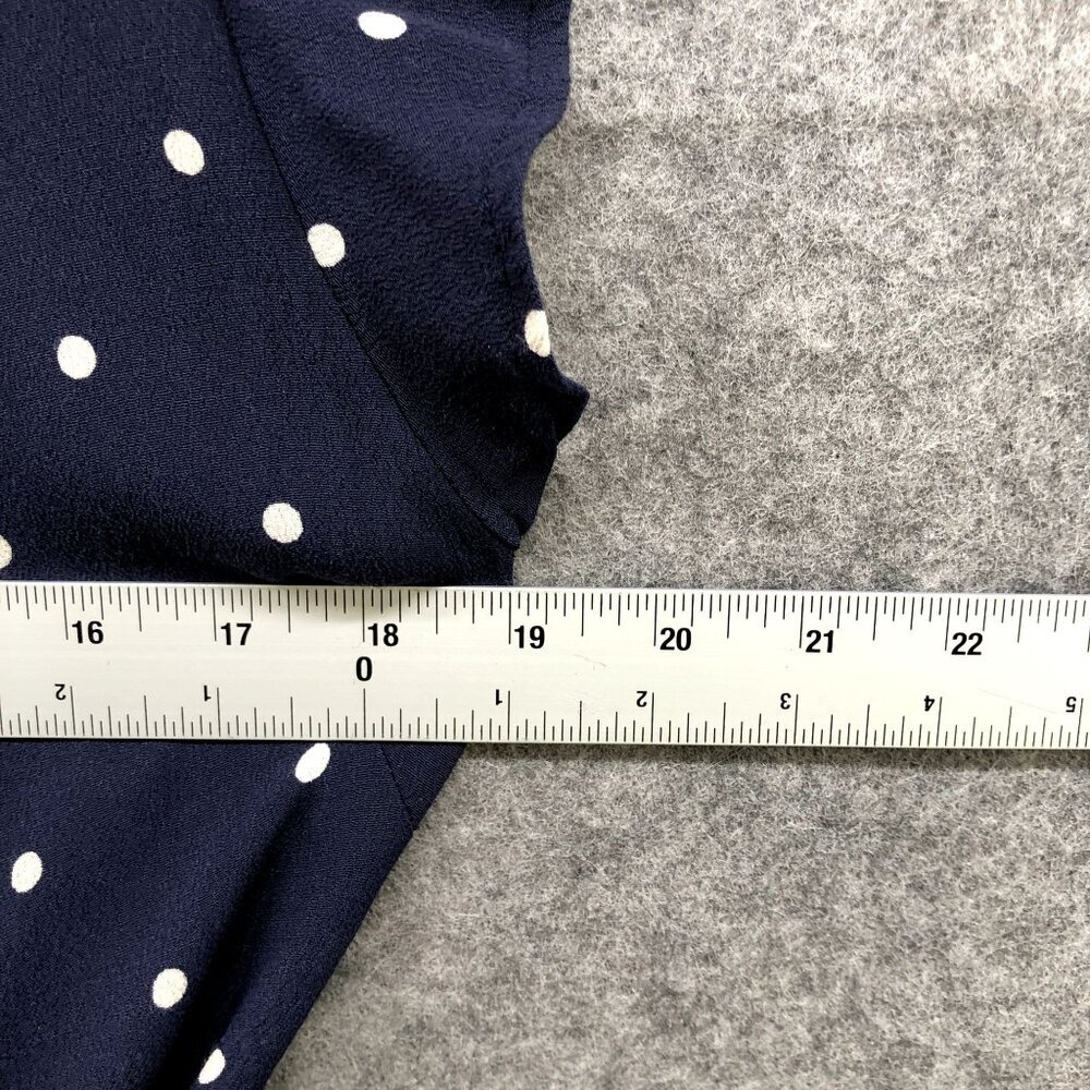 Rails Brenna Wrap Dress Size XS Navy Blue White Polka Dot Short Sleeve Ruffle - Picture 9 of 9